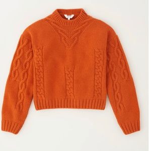 Kotn cropped cable knit sweater